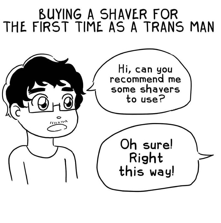 Read Daniel’s Diary as a trans man buying a shaver as a trans man Tapas Comics