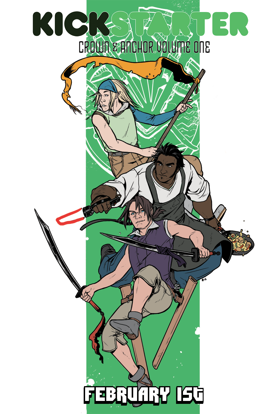 Read Crown & Anchor 3.23 & Kickstarter Cover WIP! Tapas Comics