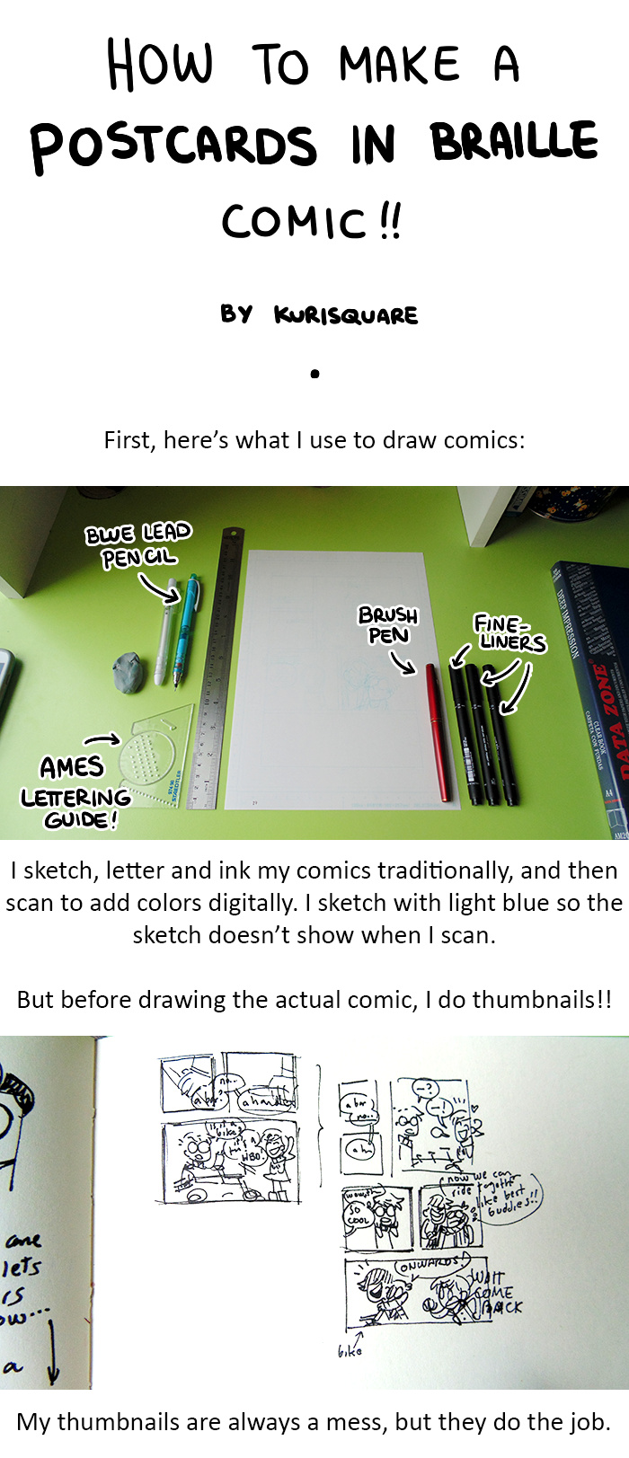 Read Postcards in Braille EXTRA How to make a Postcards comic